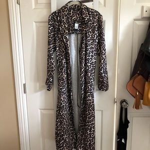 Cheetah print trench coat